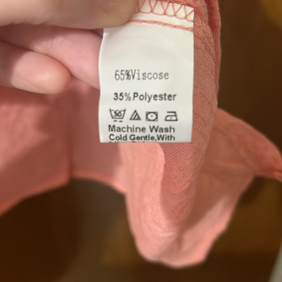 Plus Solid Batwing Sleeve Blouse. Salmon pink color. - Picture 9 of 10